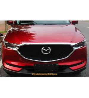 Ốp mặt nắp Capo Màu bạc và Màu cacbon Mazda CX5 - 2018